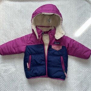 Patagonia Pink and Blue Hooded Jacket